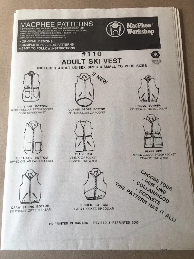 #110 ADULT SKI VEST