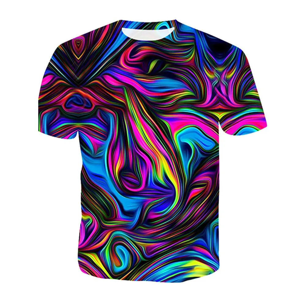 3D Graphic Short Sleeve Shirts Abstract