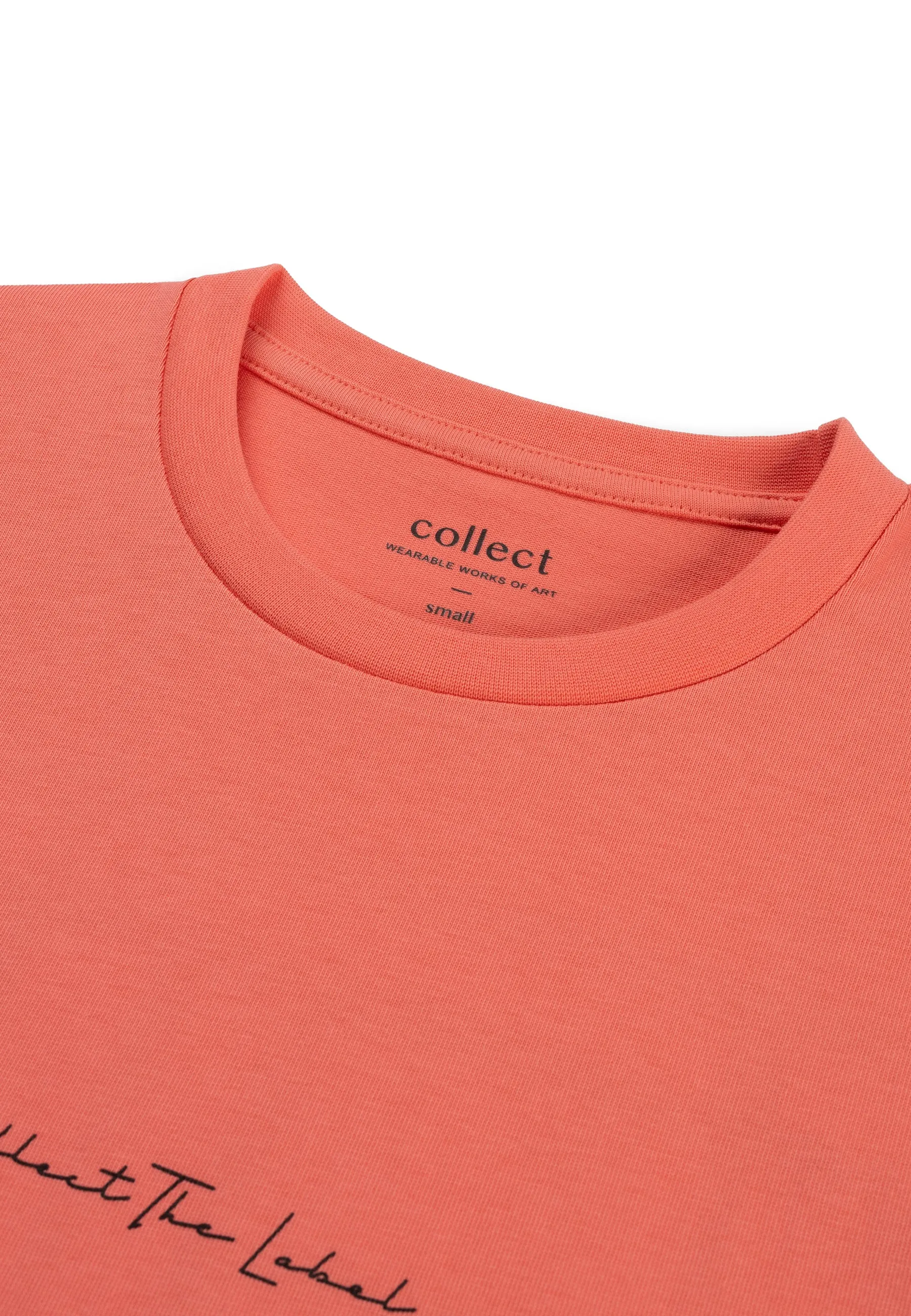 Abstract Grid T-shirt Neon Orange