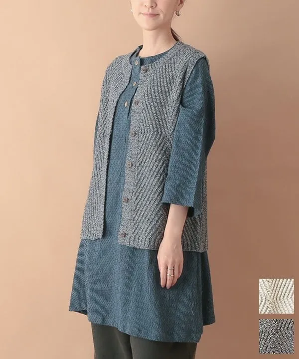 Alpaca blend vest 24W428