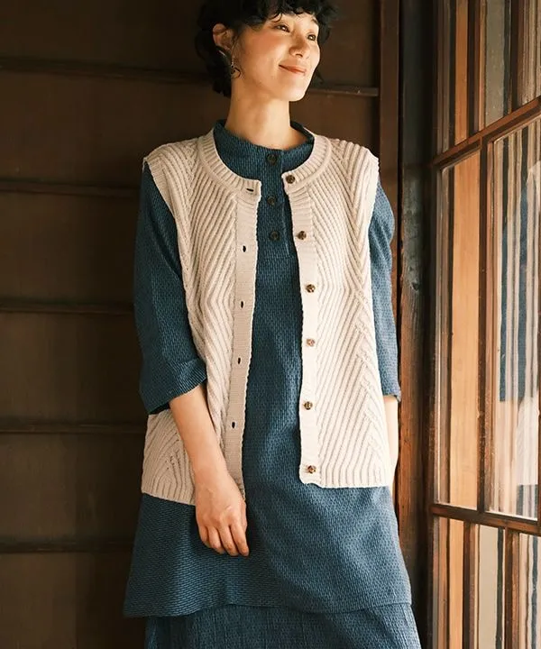 Alpaca blend vest 24W428