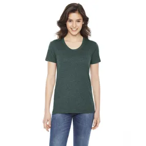 American Apparel Women's Heather Forest Poly-Cotton Short-Sleeve Crewneck