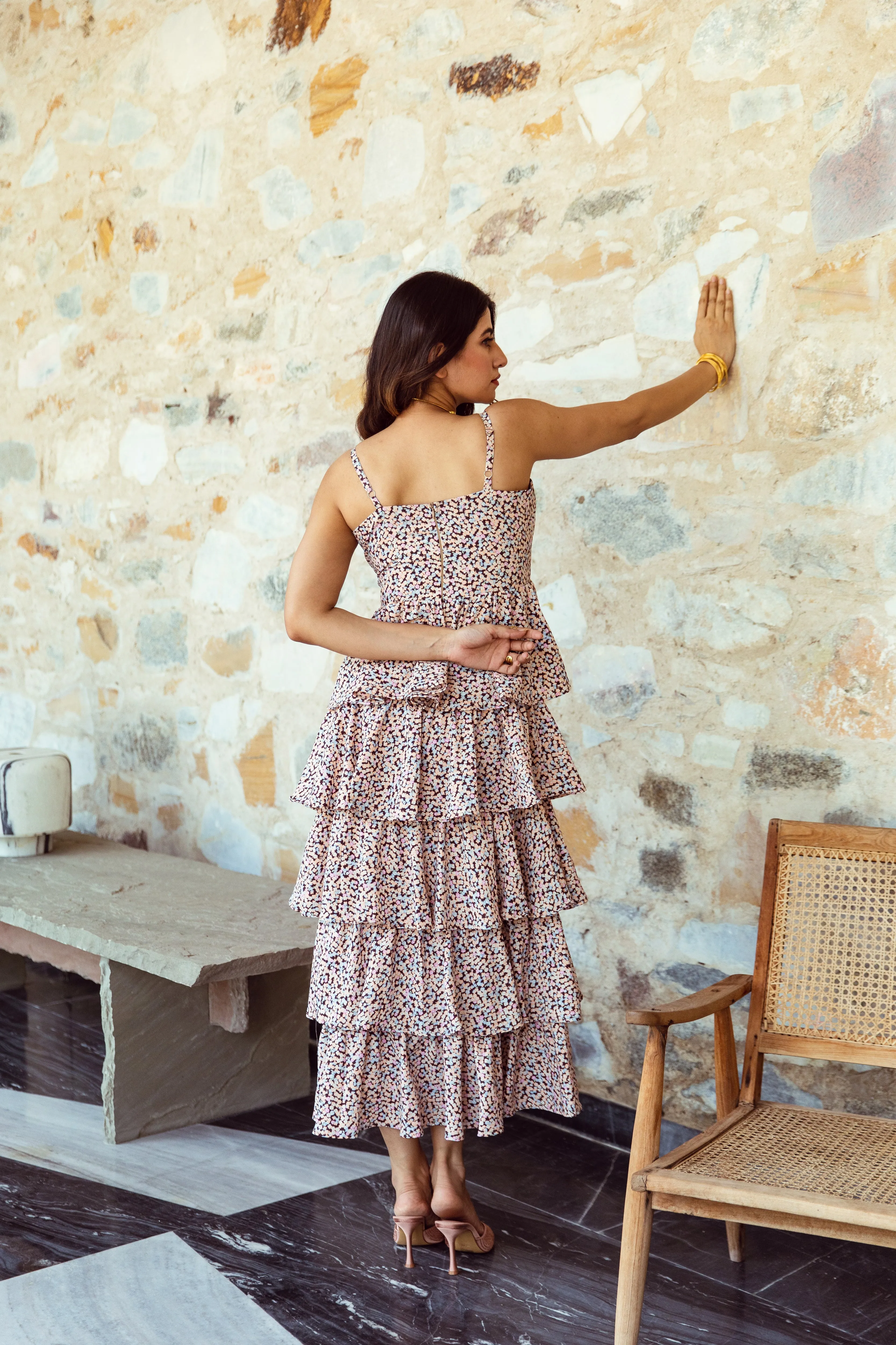 Anastasia Pink Tiered Dress - Vacation Wear