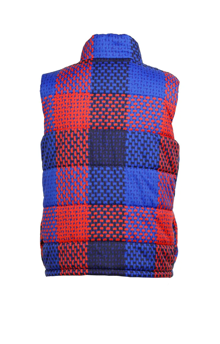ASPEN puffer vest 'checked blue'