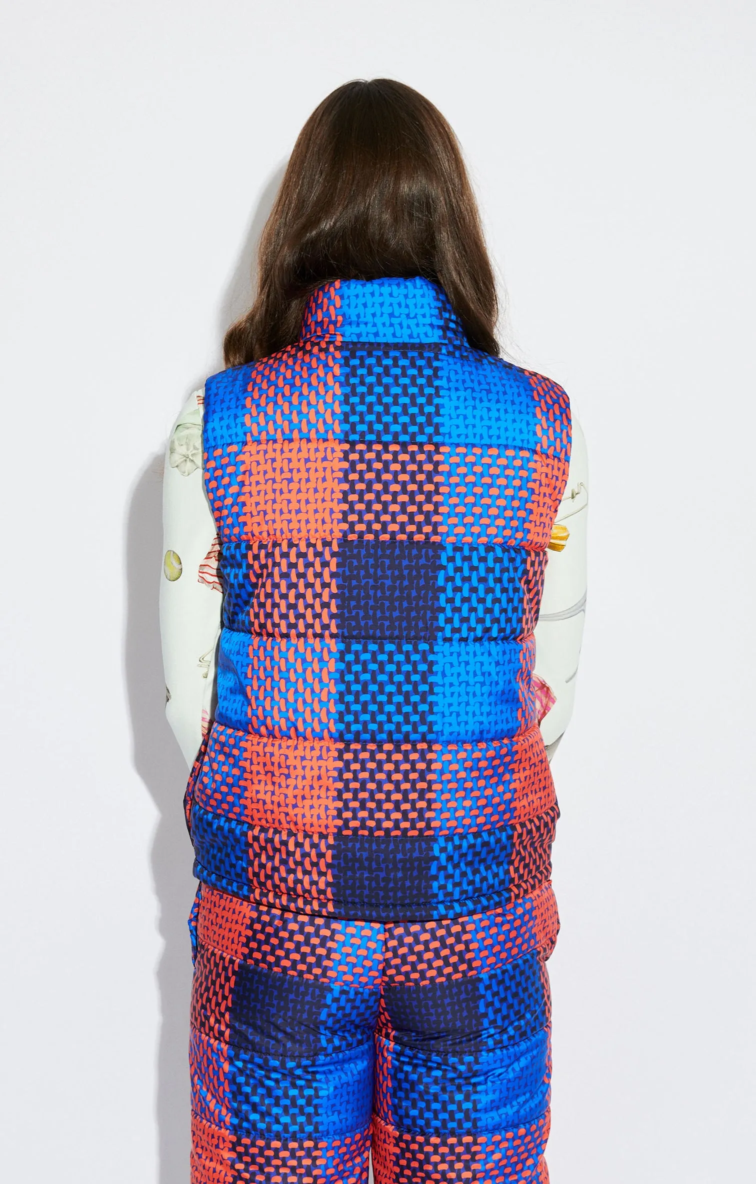 ASPEN puffer vest 'checked blue'