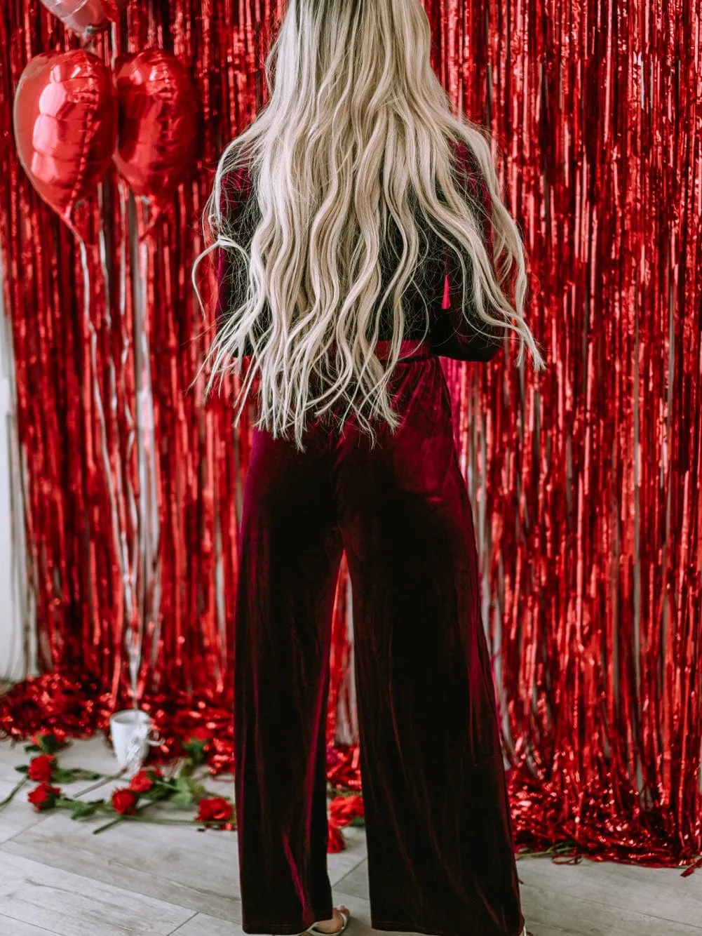 Belted Velvet Jumpsuit: Defined Silhouette