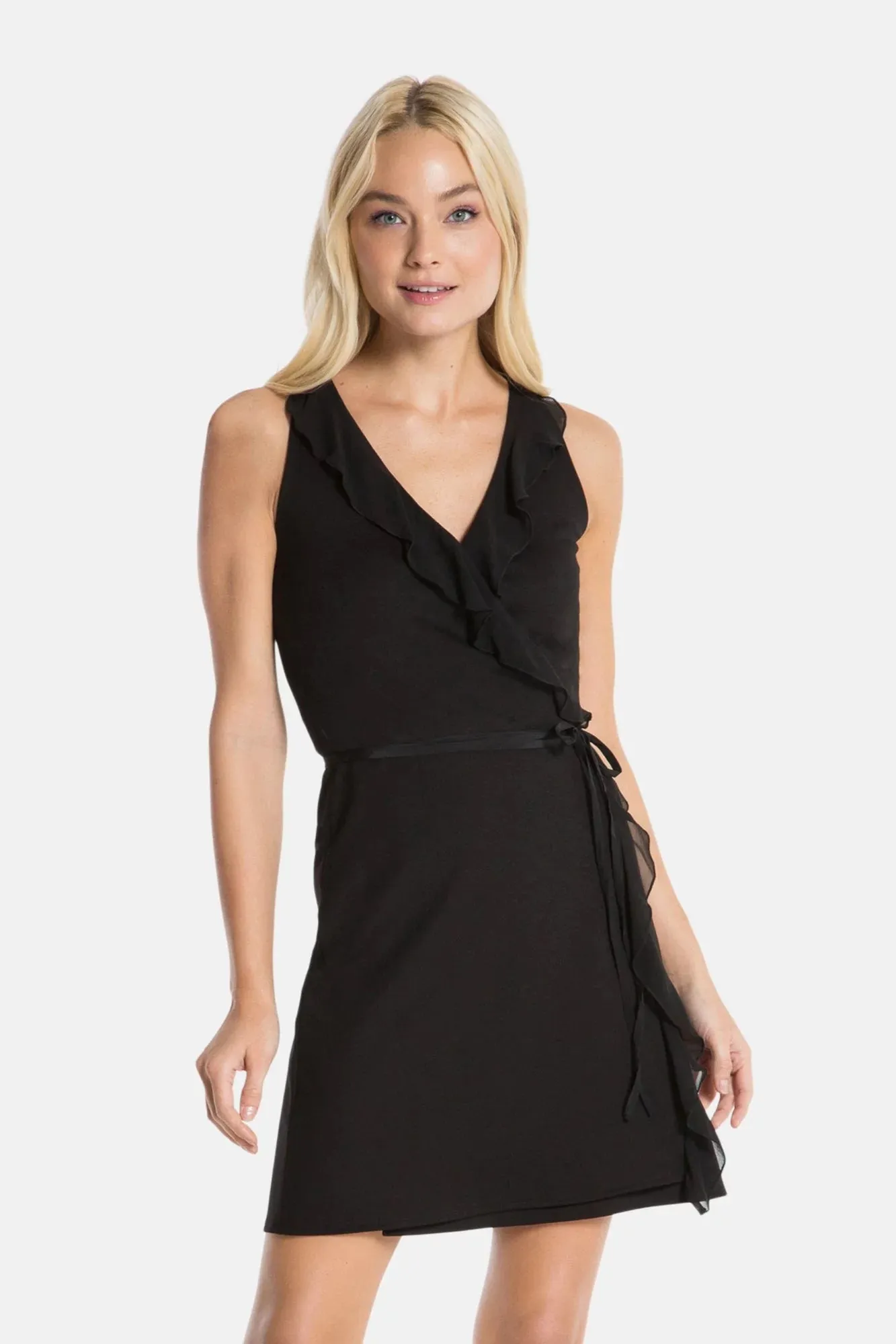 BLISS WRAP MINI DRESS (NAVY)