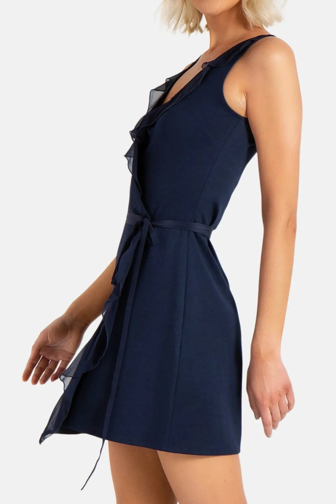 BLISS WRAP MINI DRESS (NAVY)