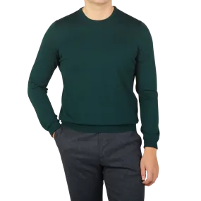 Bottle Green Extra Fine Merino Crew Neck