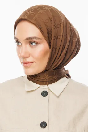 Brown London Pattern Silky Jacquard Scarf