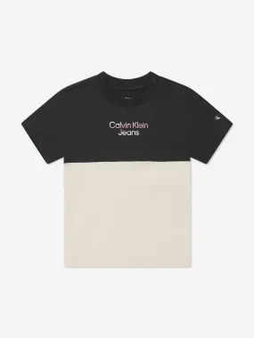 Calvin Klein Baby Hero Logo Colourblock T-Shirt in Black