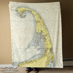 Cape Cod - Provincetown to Monomoy Islands Vintage Chart Blanket