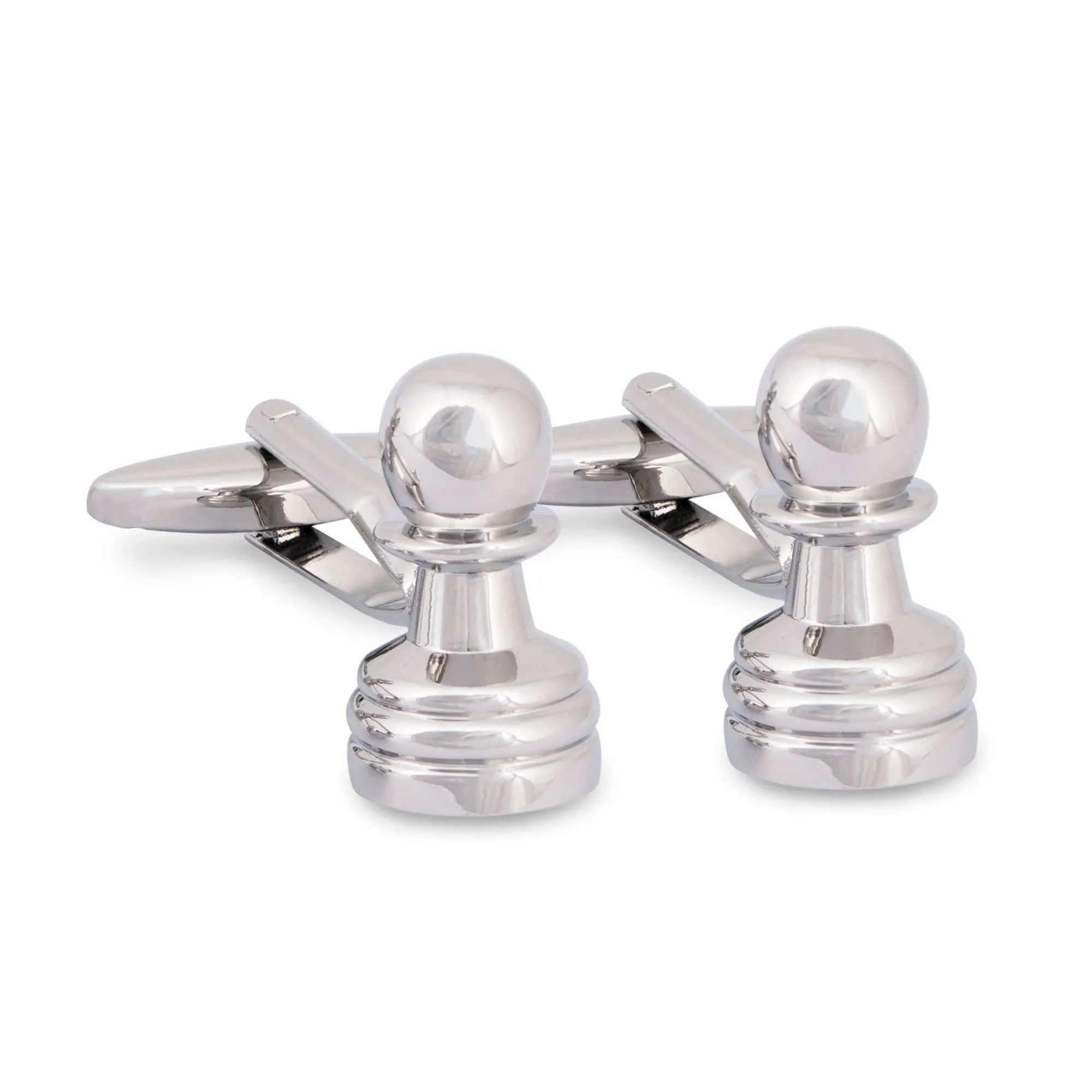 Chess Piece Pawn Cufflinks in Silver