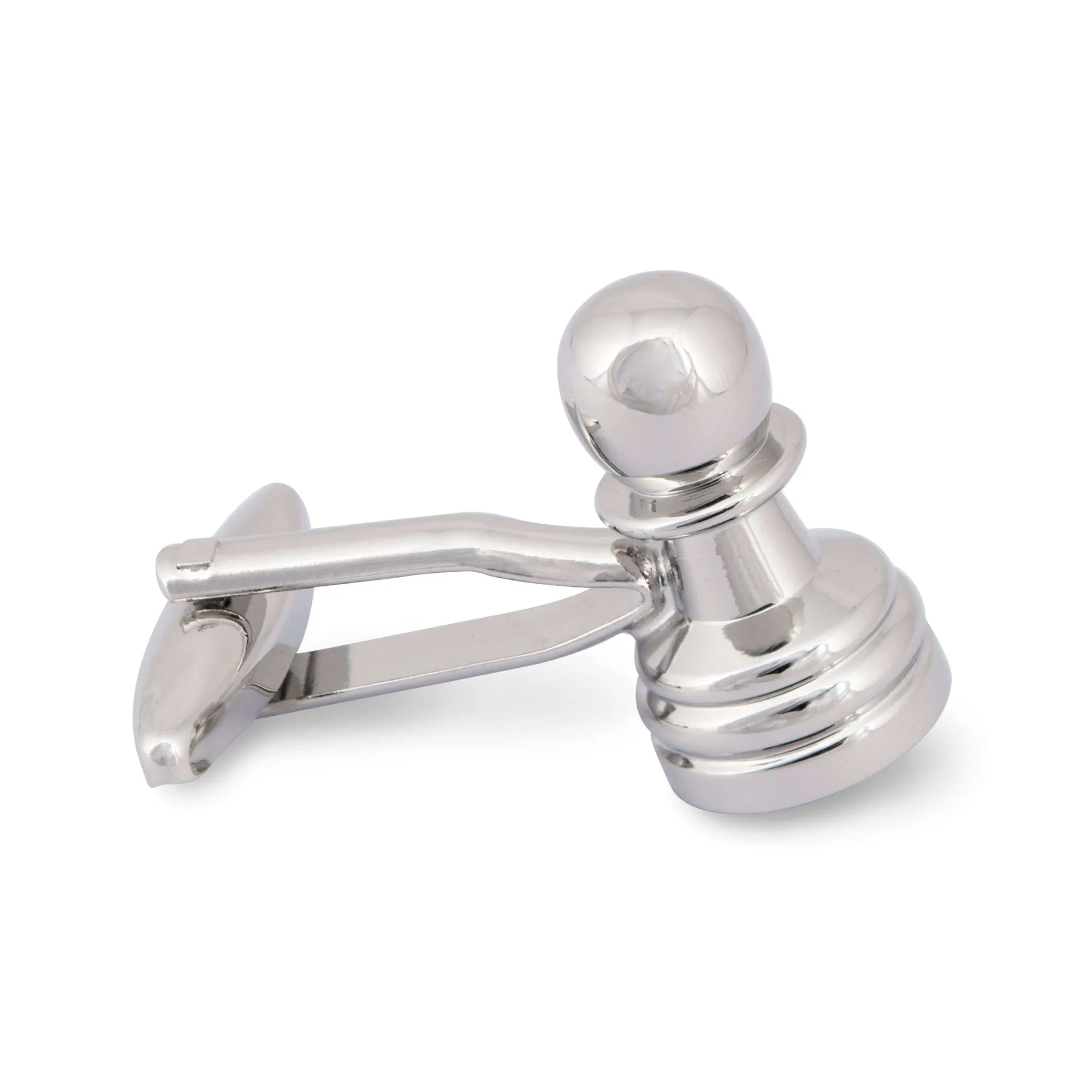Chess Piece Pawn Cufflinks in Silver