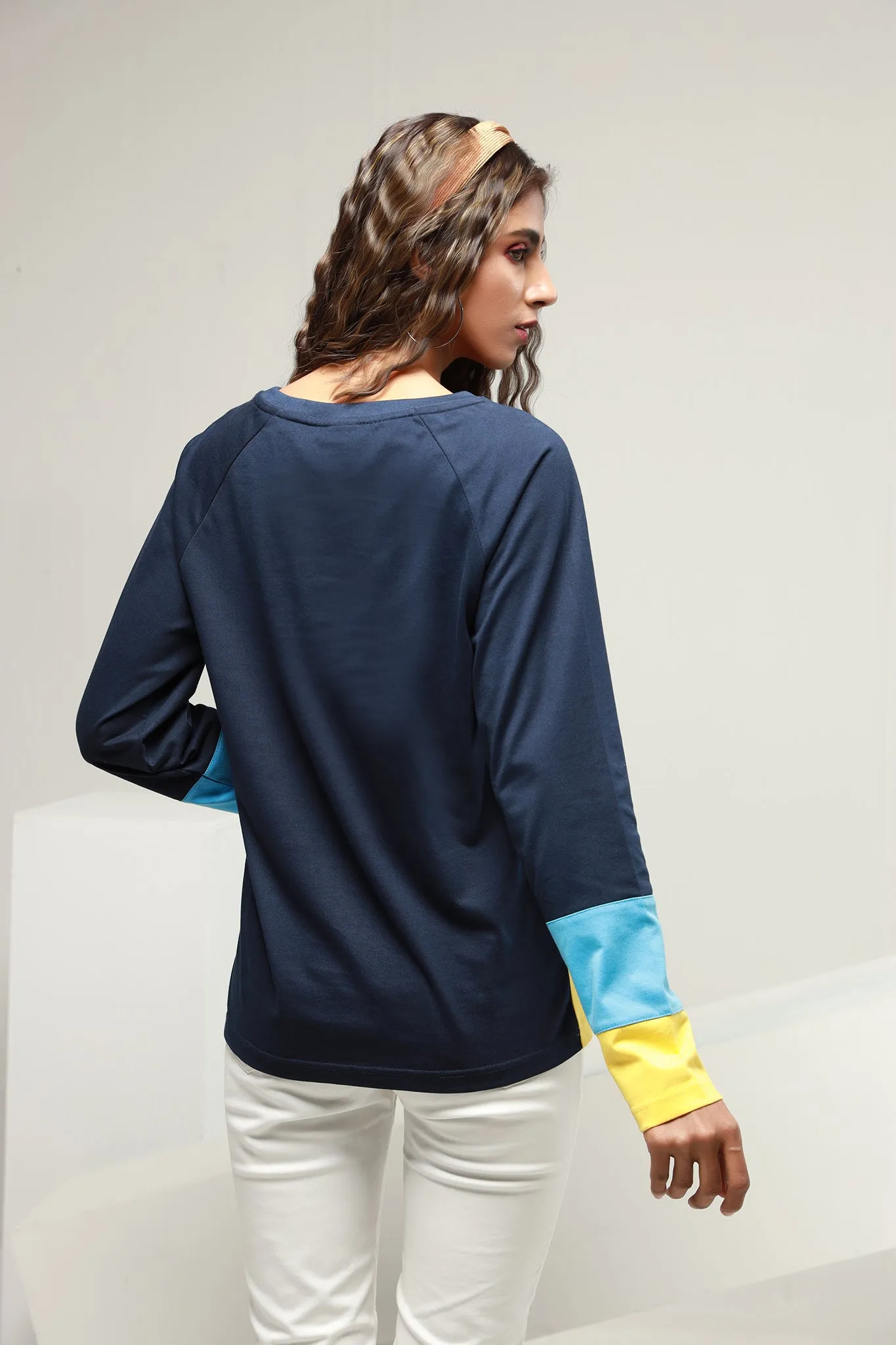 Cut & Sew Long T-Shirt - P21- WT0014R