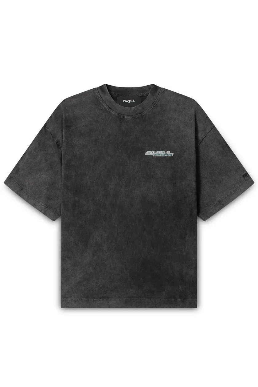 DISTRESSED BLACK WASHED T-SHIRT