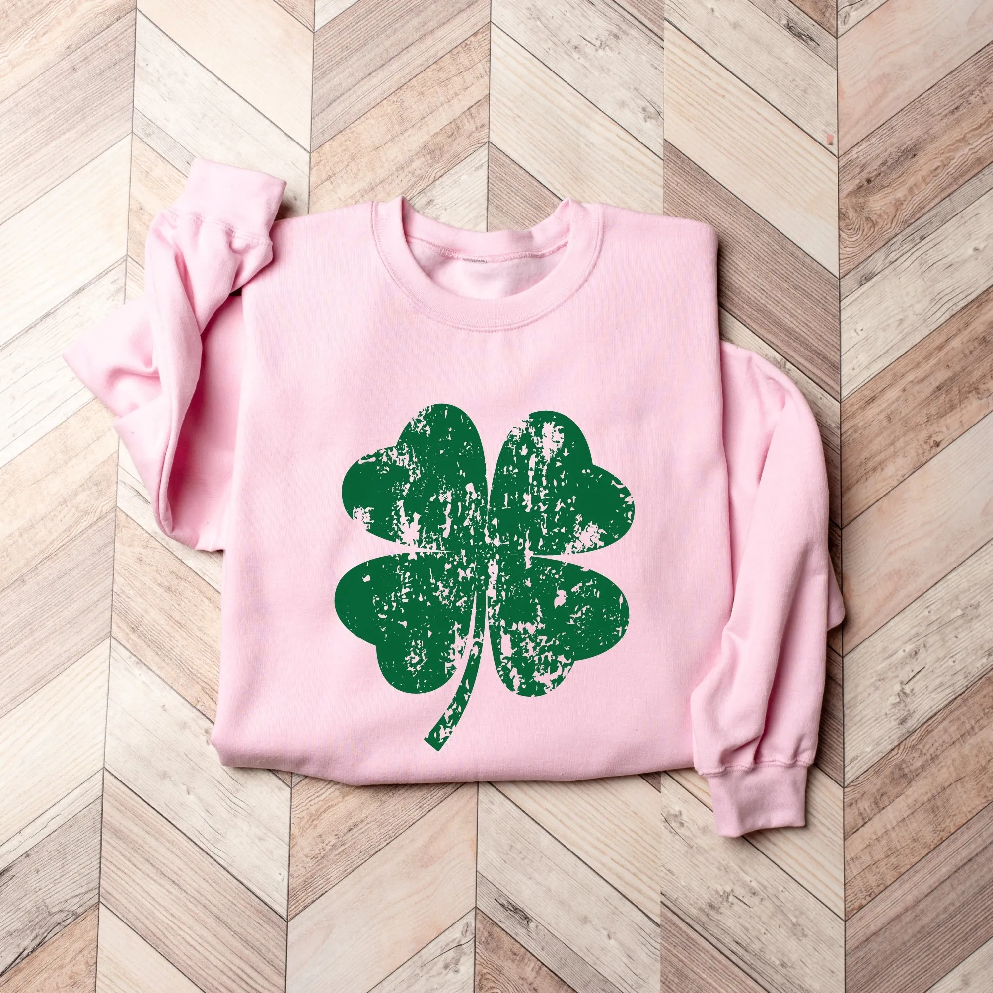 Distressed Four Leaf Clover | St. Patrick's Day Sweatshirt