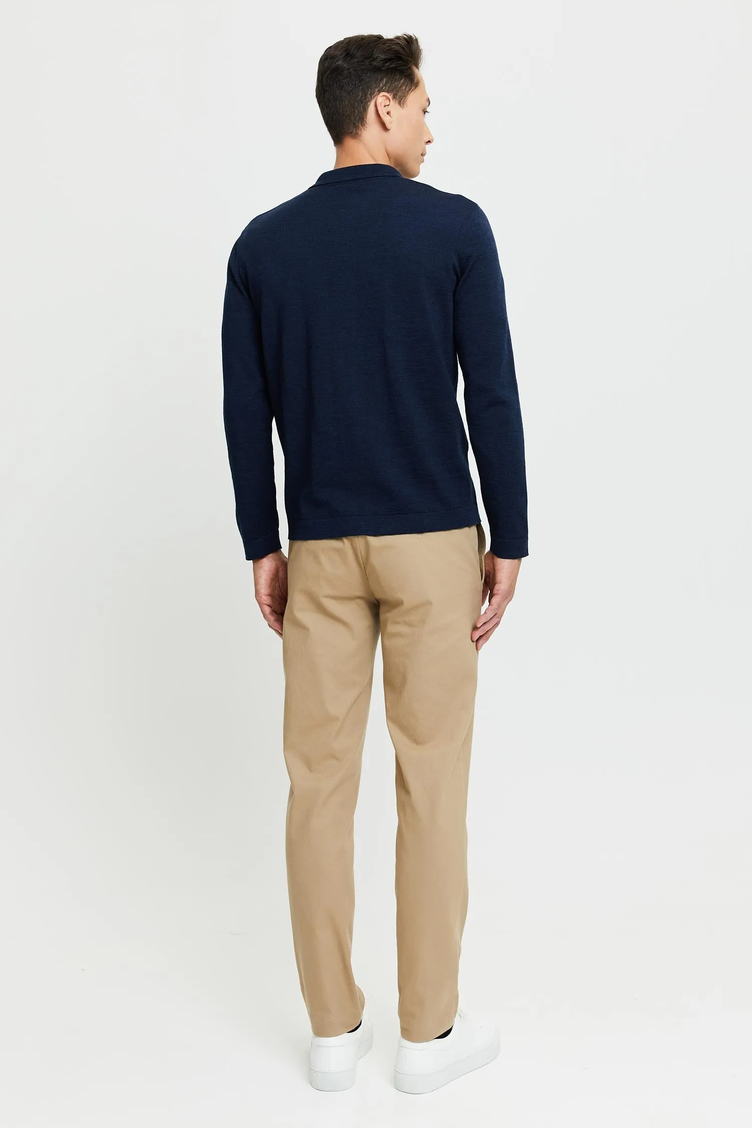 Eero Extra Fine Merino Wool Knit Shirt Blue