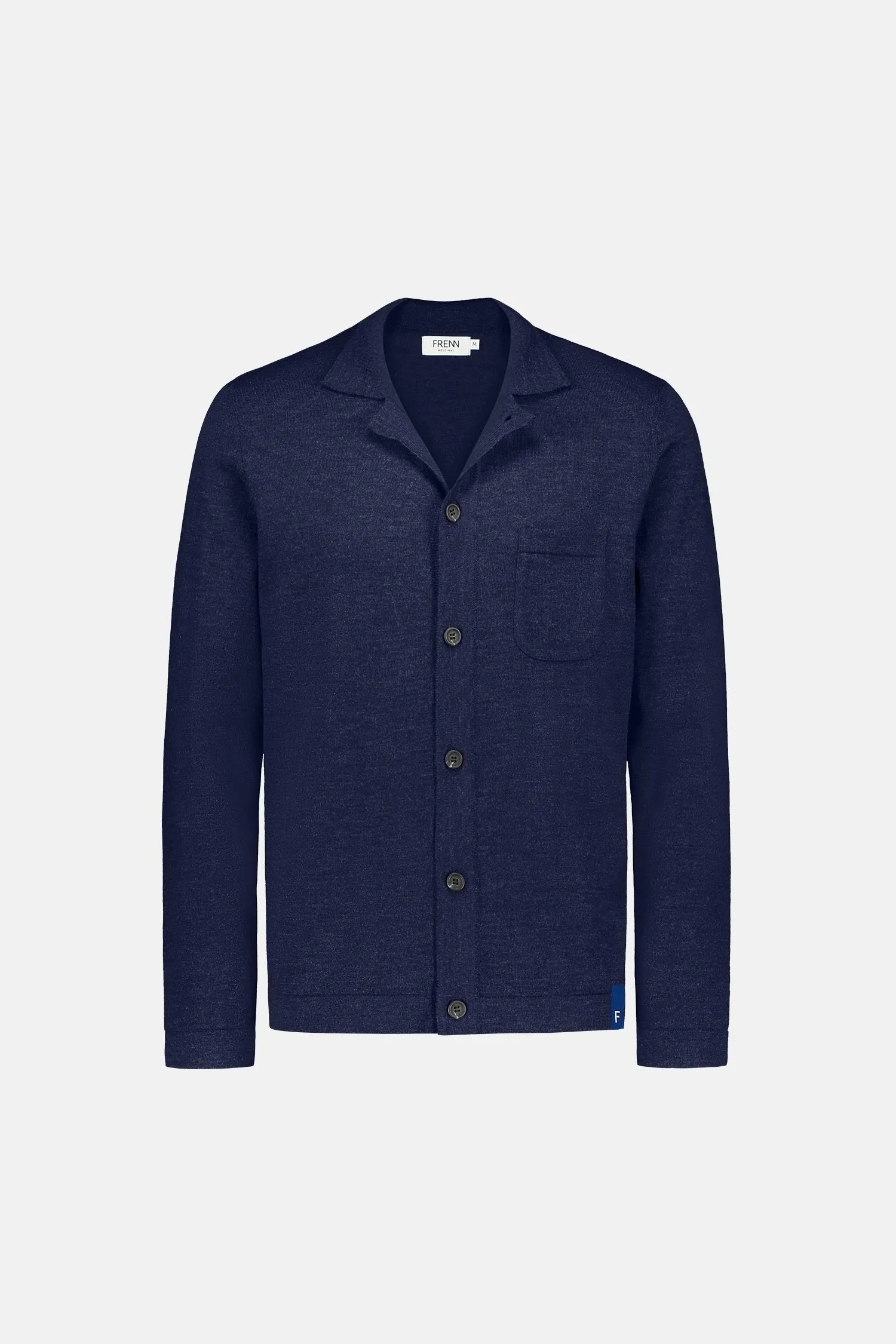 Eero Extra Fine Merino Wool Knit Shirt Blue