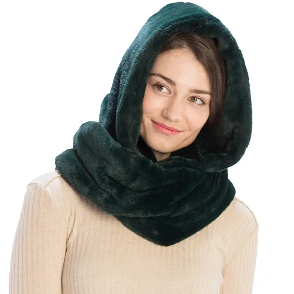 Faux Fur Hooded Infinity Scarf (4 Colors)