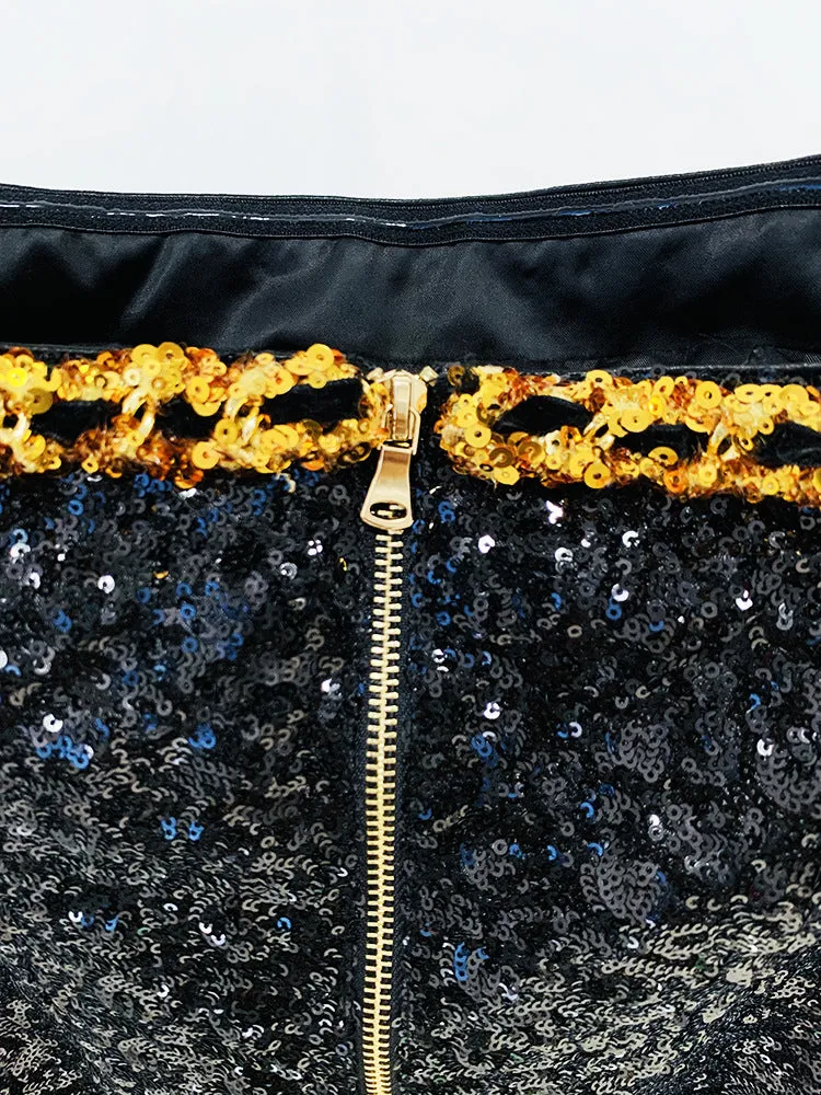 FELISBERTA Strapless Sequins Classic Bodycon Dress