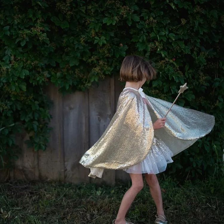 Gracious Gold Sequins Cape, Size 5-6
