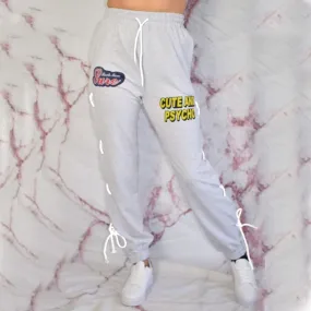 Grey Reflective Lace Up Tracksuit Jogger Bottons