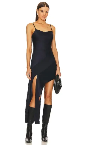 Helmut Lang Slash Slip Dress in Black