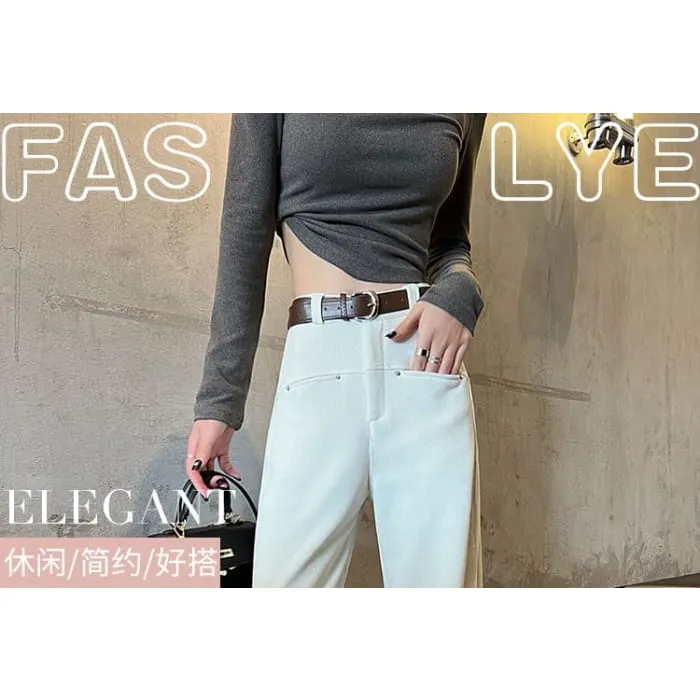 High Waist Corduroy Wide Leg Pants