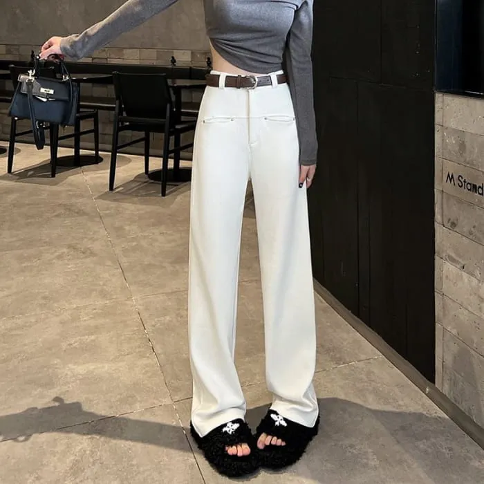High Waist Corduroy Wide Leg Pants