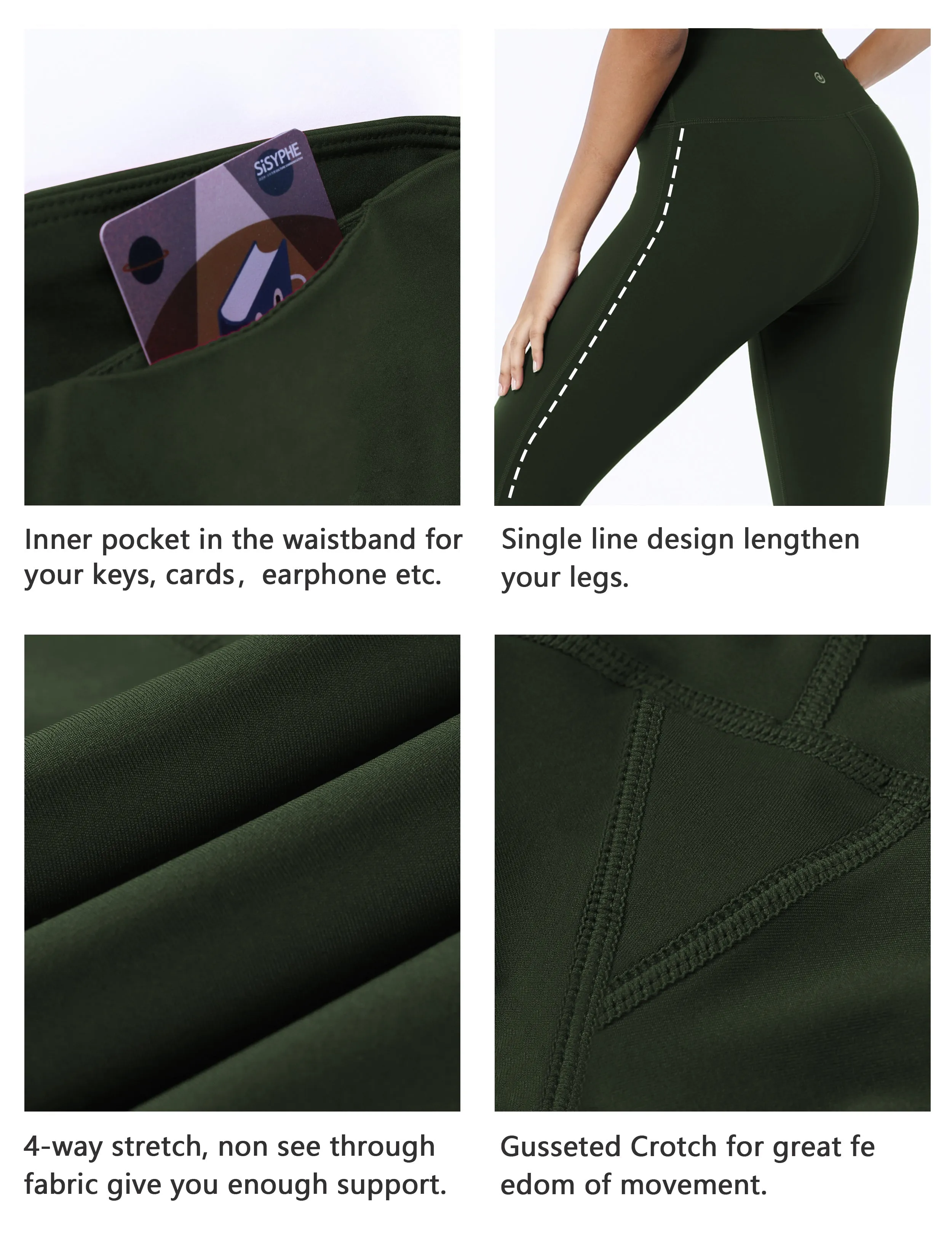 High Waist Side Line Pilates Pants olivegray_Pilates