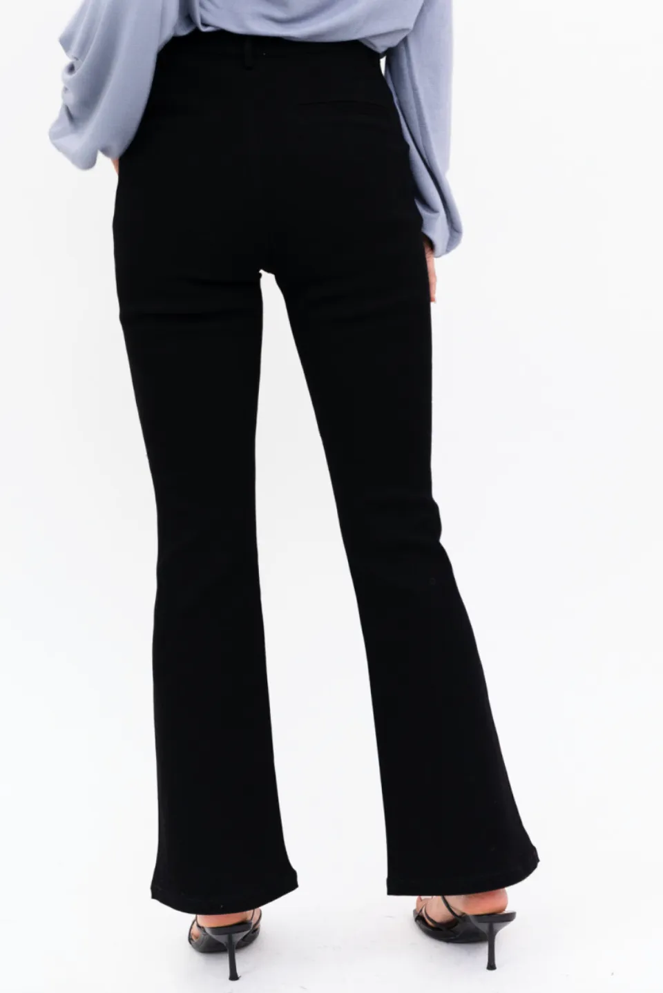 High Waist Stretch Flare Zipper Jean