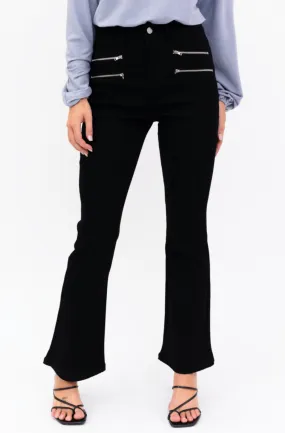 High Waist Stretch Flare Zipper Jean