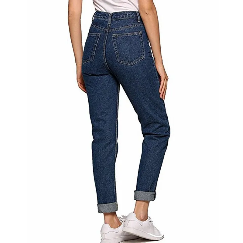 High Waist Washed Harem Denim Pants