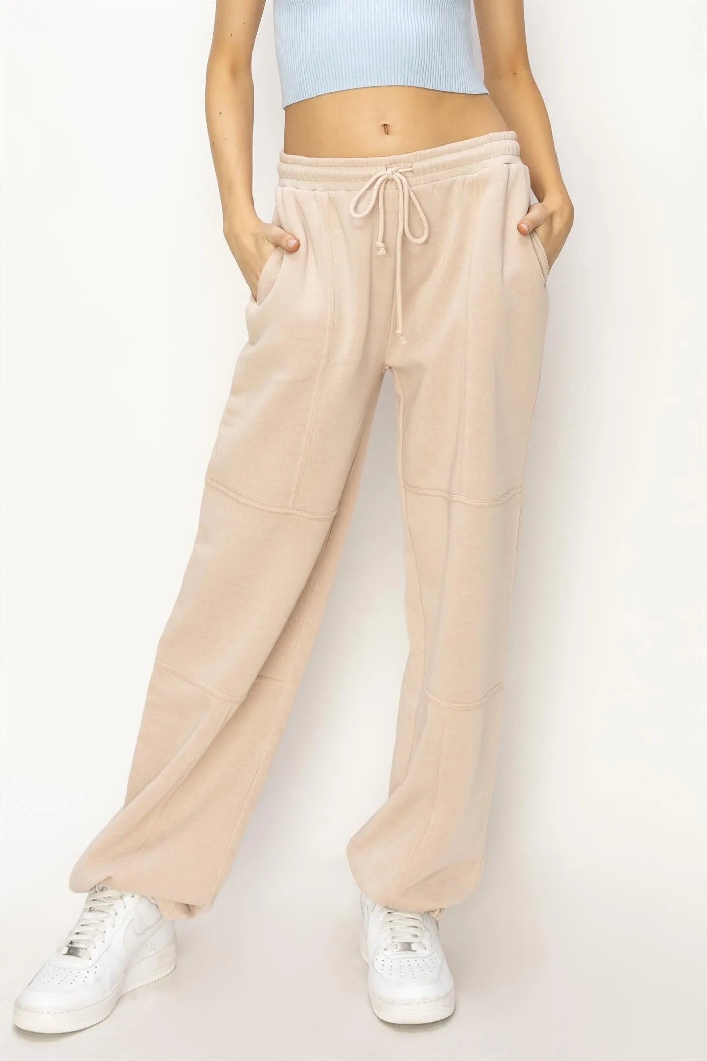 High Waist Wide Leg Drawstring Pants