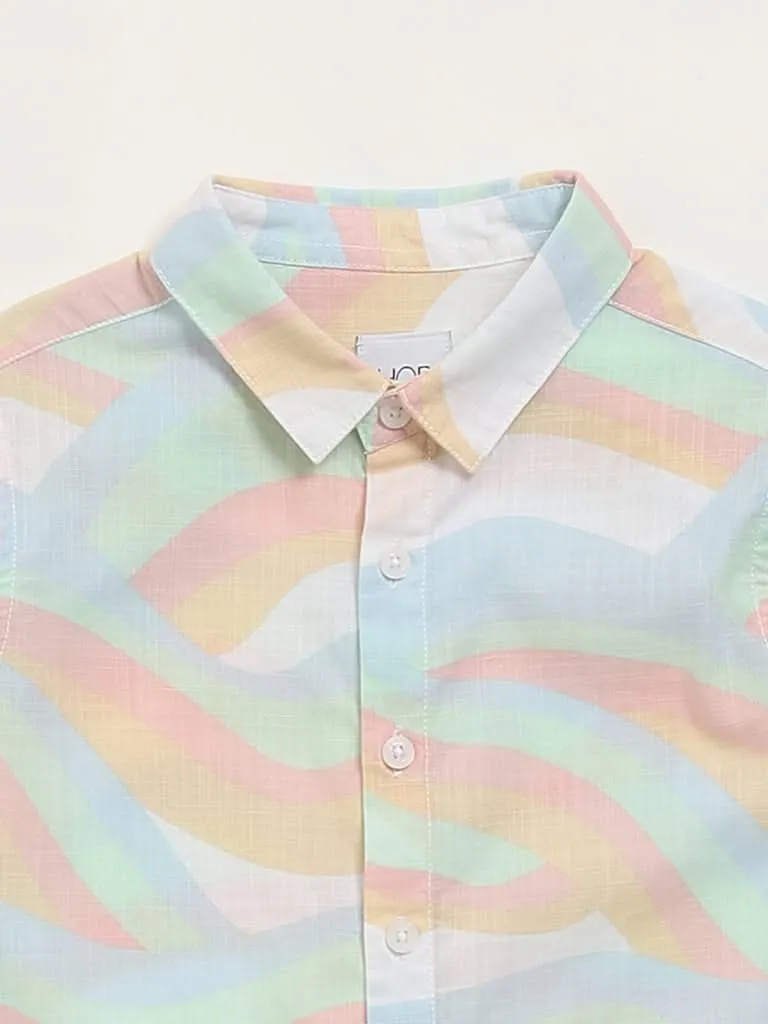 HOP Kids Multicolor Abstract Printed Shirt