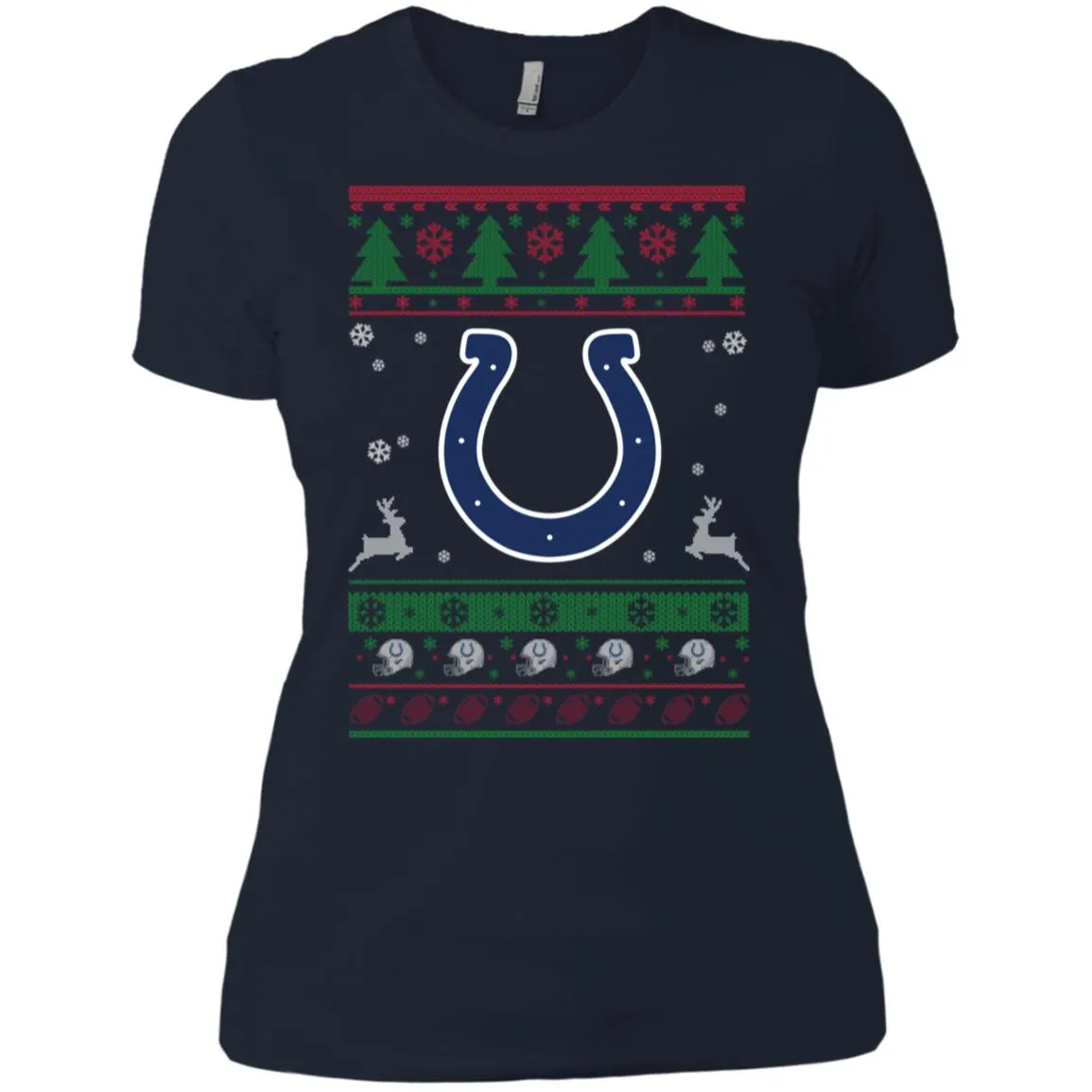 Indianapolis Colts Logo Football Teams Ugly Christmas Sweater Women T-Shirt