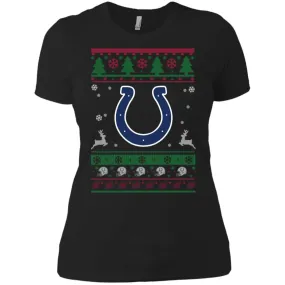 Indianapolis Colts Logo Football Teams Ugly Christmas Sweater Women T-Shirt