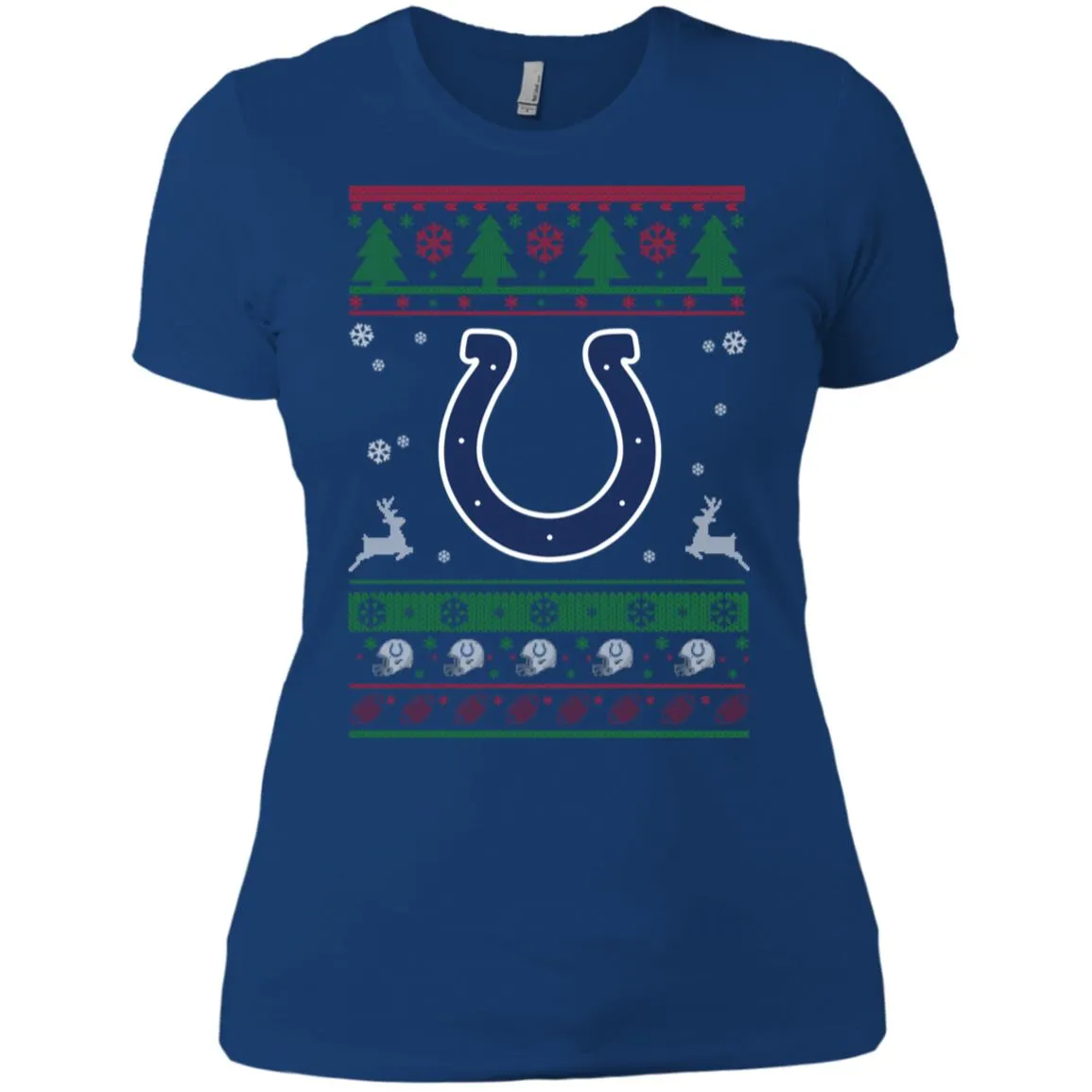 Indianapolis Colts Logo Football Teams Ugly Christmas Sweater Women T-Shirt