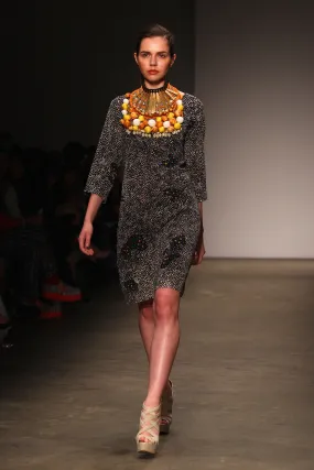 Indigenous Black Dotted  Midi Dress