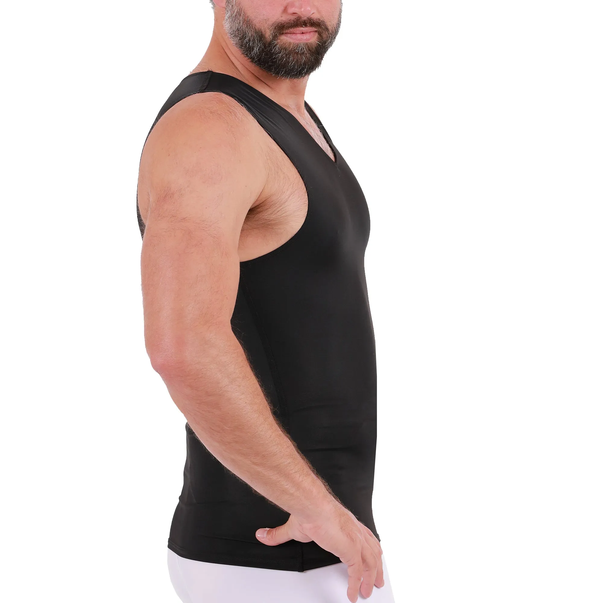 Insta Slim Big & Tall Compression V-Neck Tank VS00N1BT by InstantFigure - InstaSlim - InstantRecoveryMD