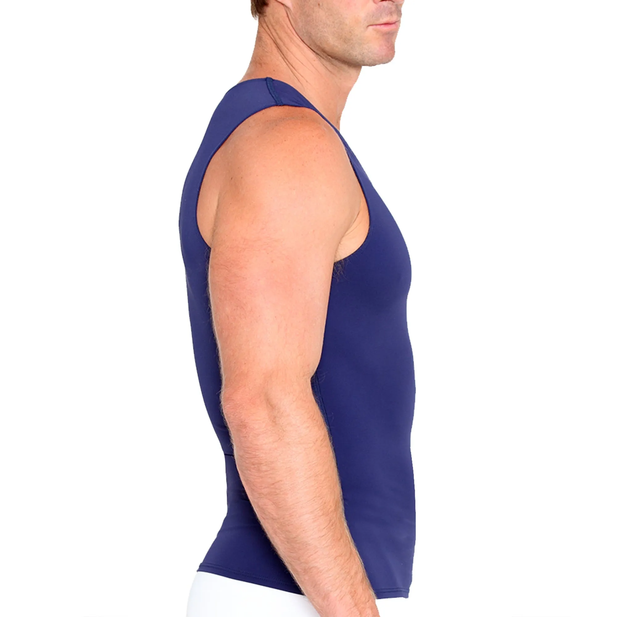 Insta Slim Big & Tall Compression V-Neck Tank VS00N1BT by InstantFigure - InstaSlim - InstantRecoveryMD