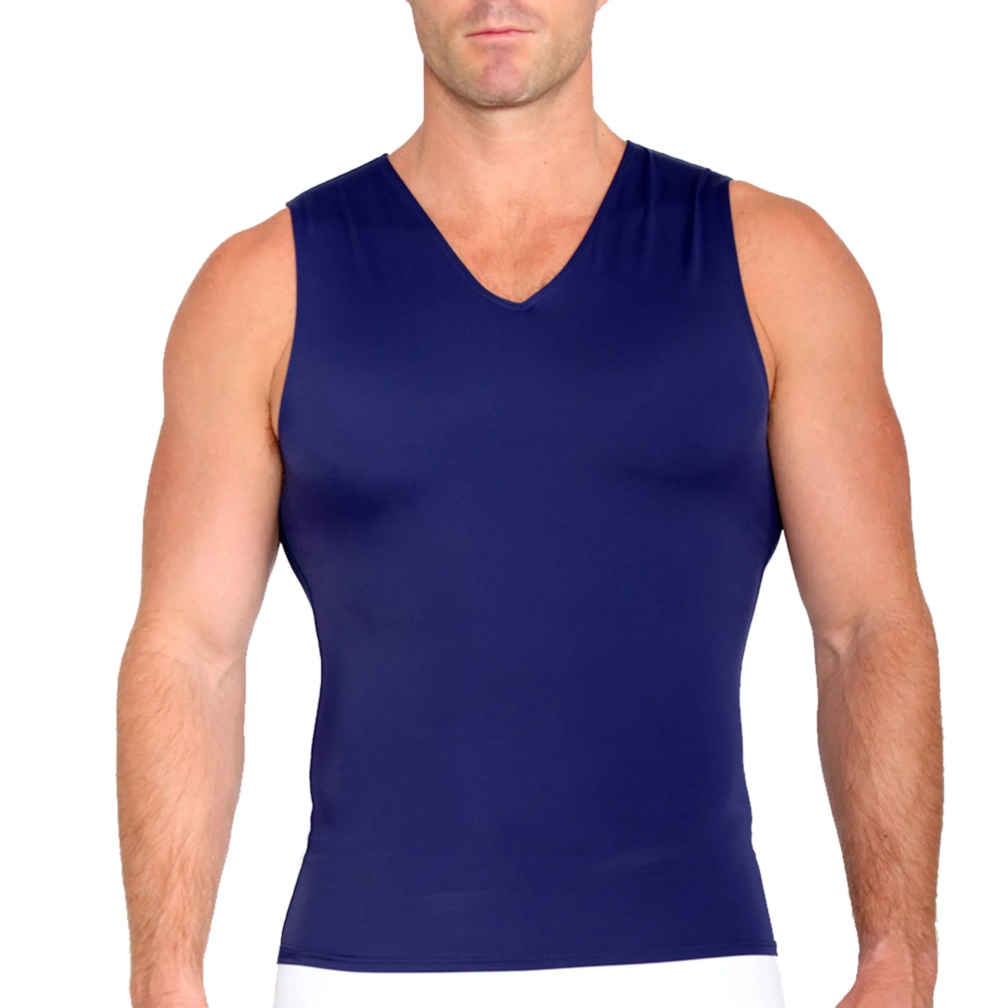 Insta Slim Big & Tall Compression V-Neck Tank VS00N1BT by InstantFigure - InstaSlim - InstantRecoveryMD