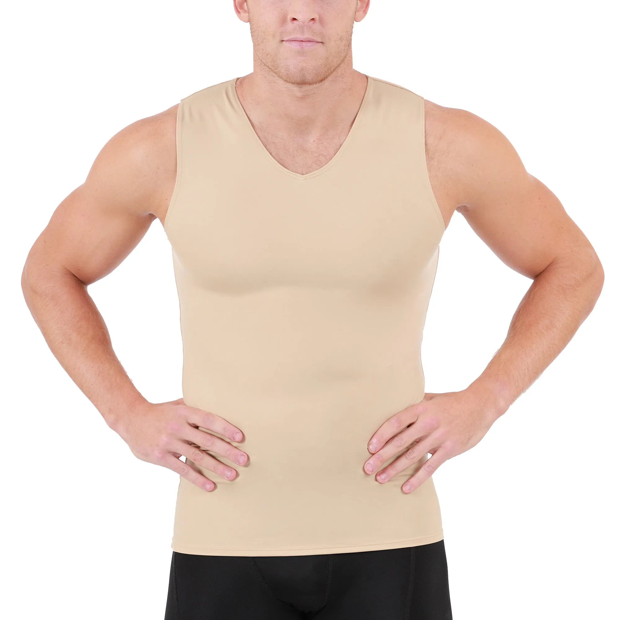 Insta Slim Big & Tall Compression V-Neck Tank VS00N1BT by InstantFigure - InstaSlim - InstantRecoveryMD