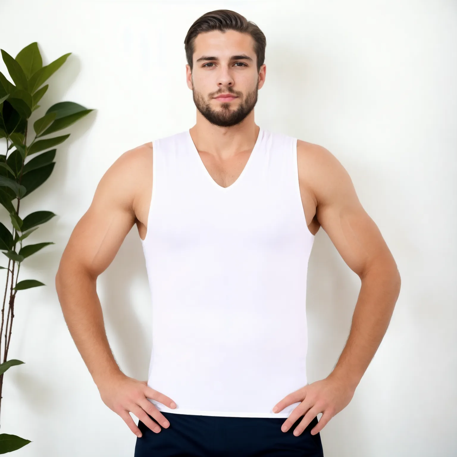 Insta Slim Big & Tall Compression V-Neck Tank VS00N1BT by InstantFigure - InstaSlim - InstantRecoveryMD