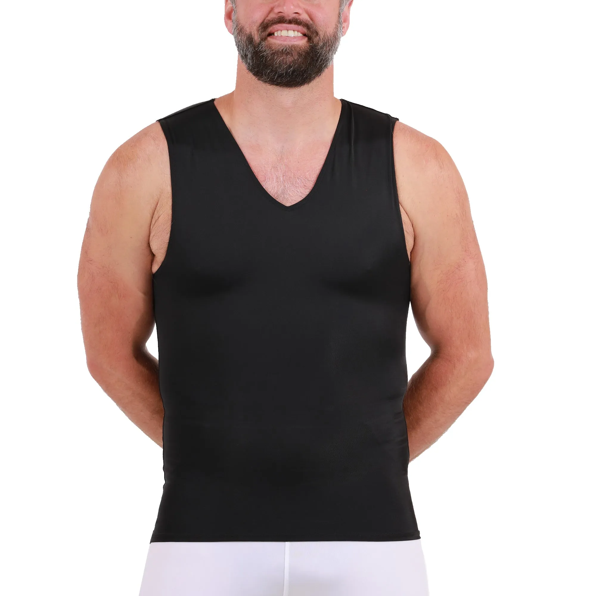 Insta Slim Big & Tall Compression V-Neck Tank VS00N1BT by InstantFigure - InstaSlim - InstantRecoveryMD