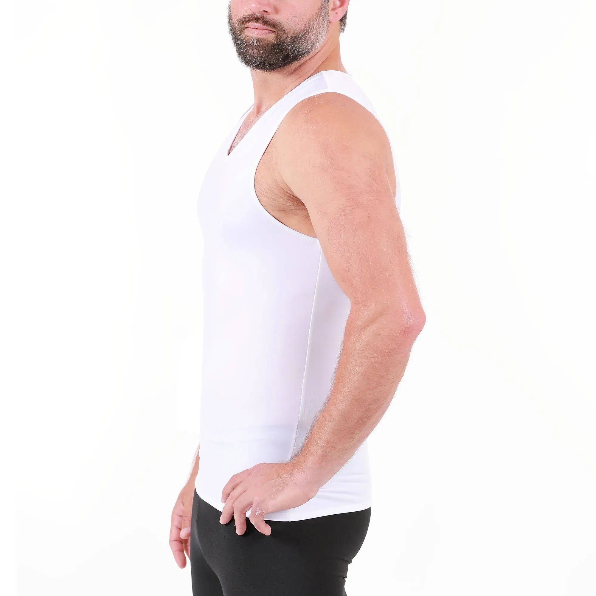 Insta Slim Big & Tall Compression V-Neck Tank VS00N1BT by InstantFigure - InstaSlim - InstantRecoveryMD