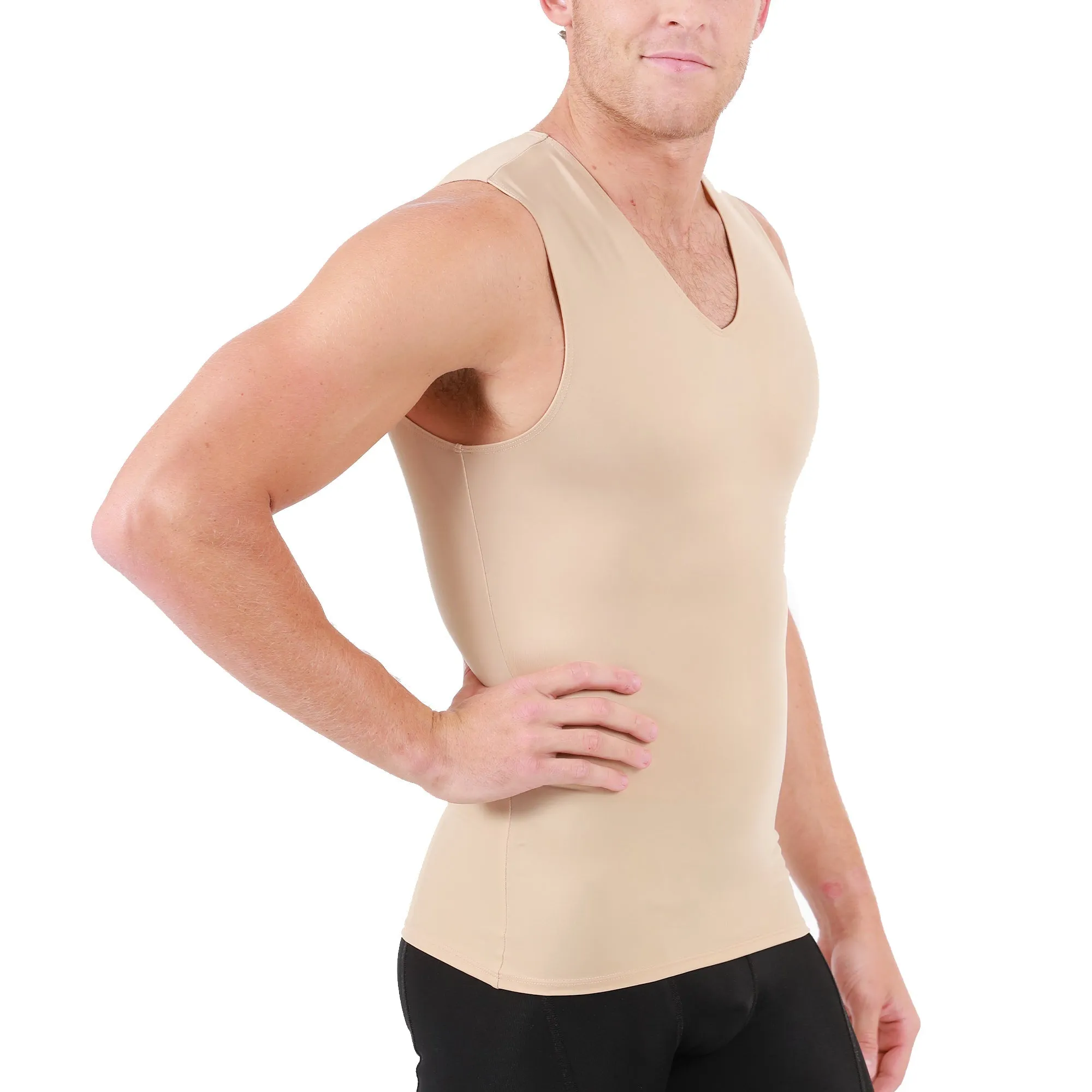 Insta Slim Big & Tall Compression V-Neck Tank VS00N1BT by InstantFigure - InstaSlim - InstantRecoveryMD