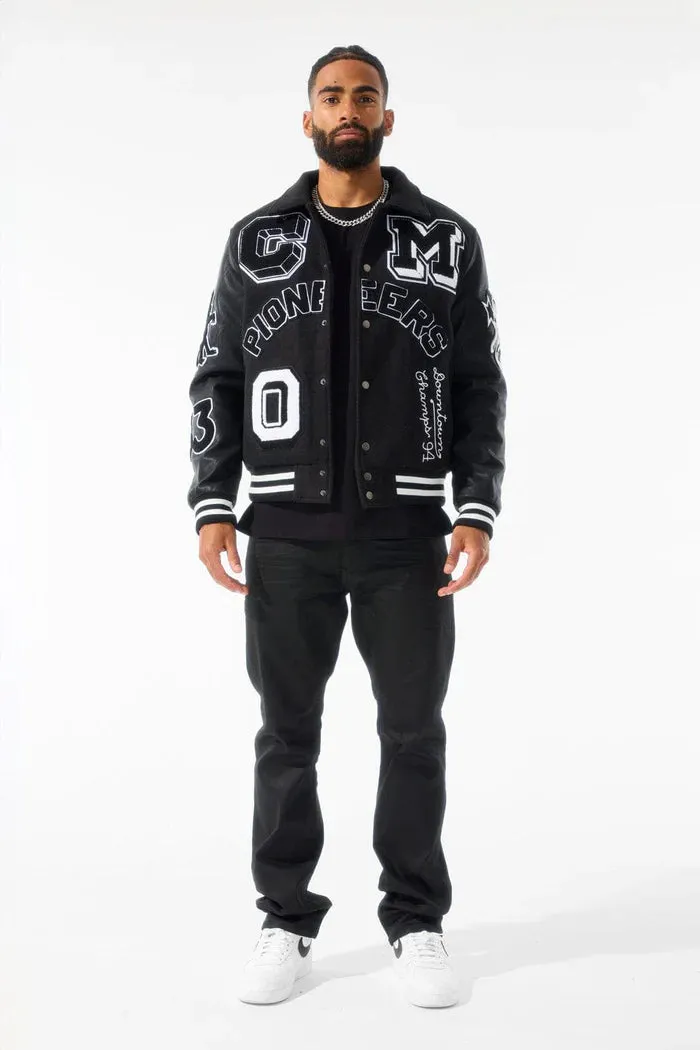 JORDAN CRAIG PIONEERS VARSITY JACKET (BLACK)