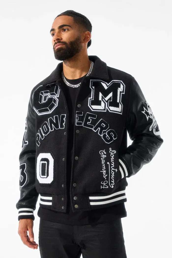 JORDAN CRAIG PIONEERS VARSITY JACKET (BLACK)